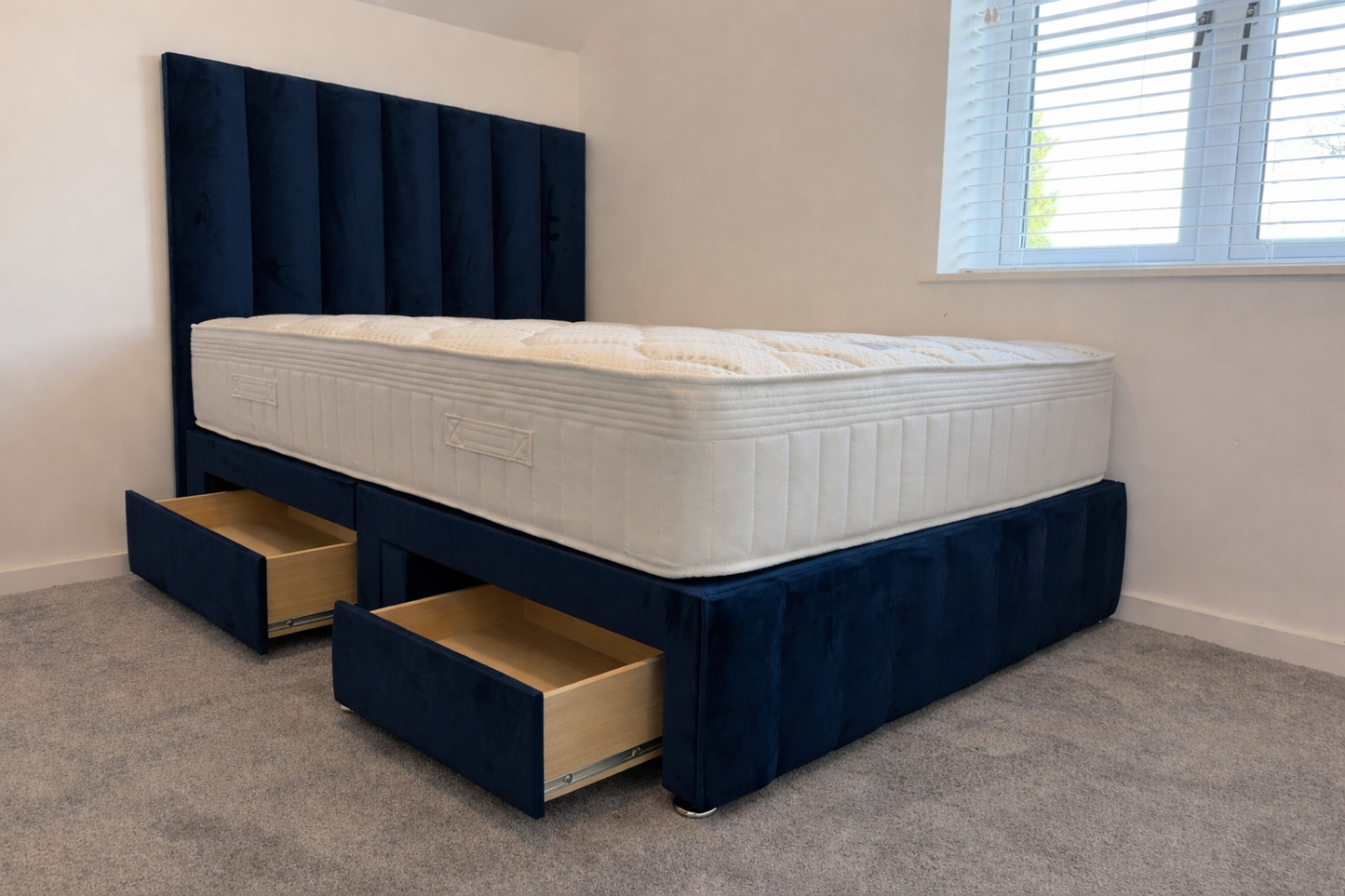 Bella Floor Standing Headboard With 4 Drawer Divan Base With Footboard