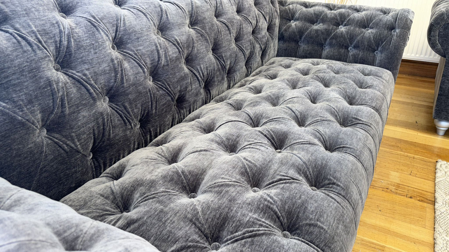 Calatrava Corner Sofa in Velvet Charcoal