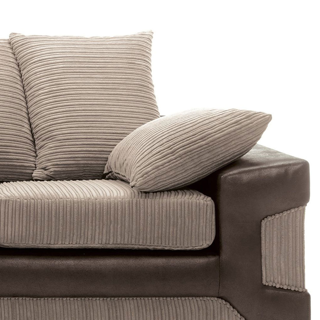 Amazing Sofas NEW LARGE DINO CORNER SOFA JUMBO CORD BEIGE BROWN LEFT OR RIGHT