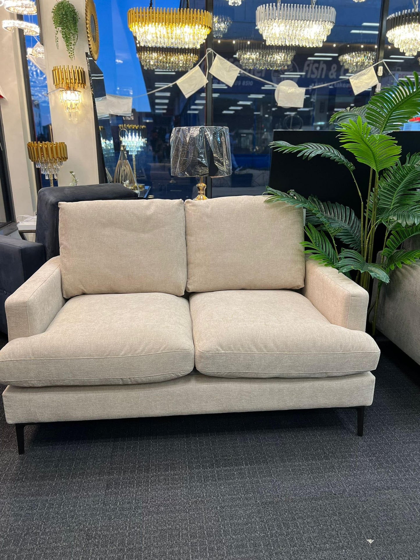 Bobby 2 Seat Sofa (Available in Linen Beige or Grey)