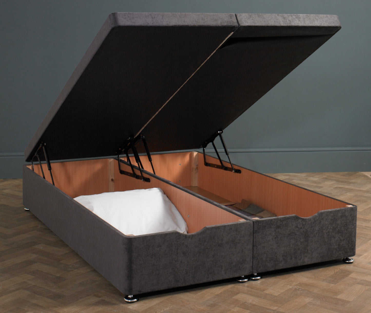 Knightsbridge Floor Standing Headboard With Ottoman Storage Divan Base