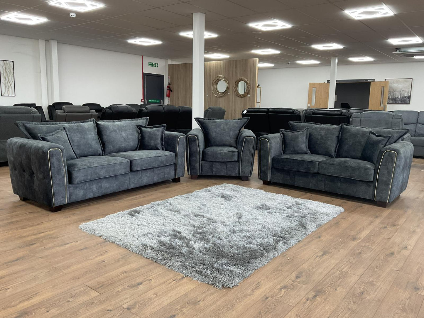 Venus 3 Seat and 2 Seat Sofa Bundle Deal (Available in Ashley Velvet Silver, Charcoal or Brown)