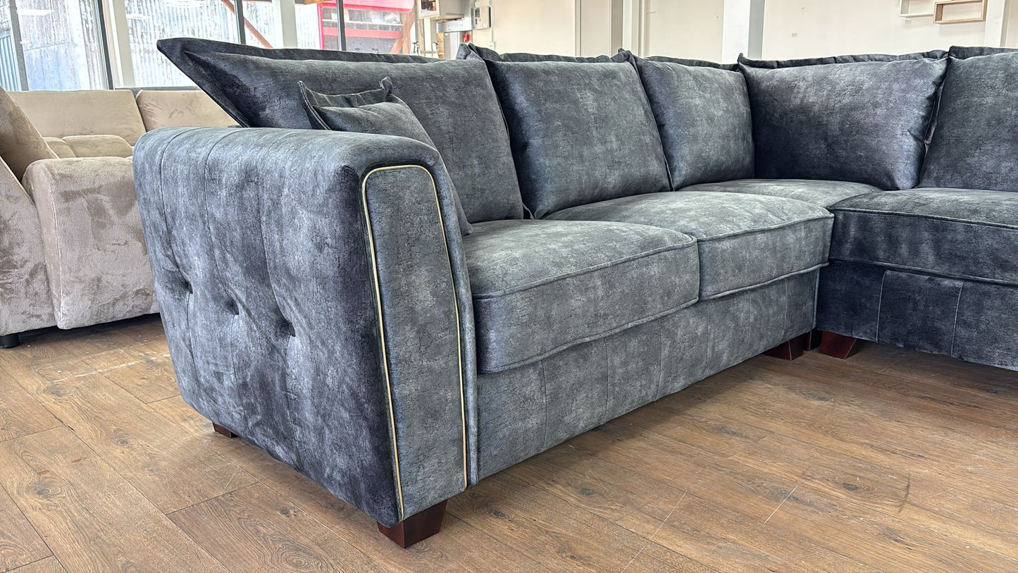 Venus 3 Seat Sofa (Available in Ashley Velvet Silver, Charcoal or Brown)