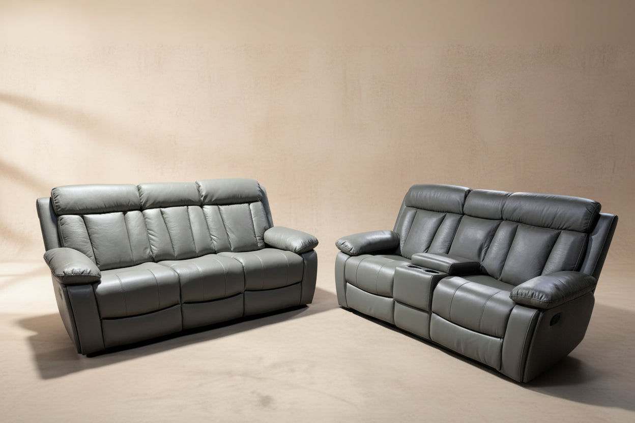 Vancouver Leather Recliner Sofa 3+2 Seater