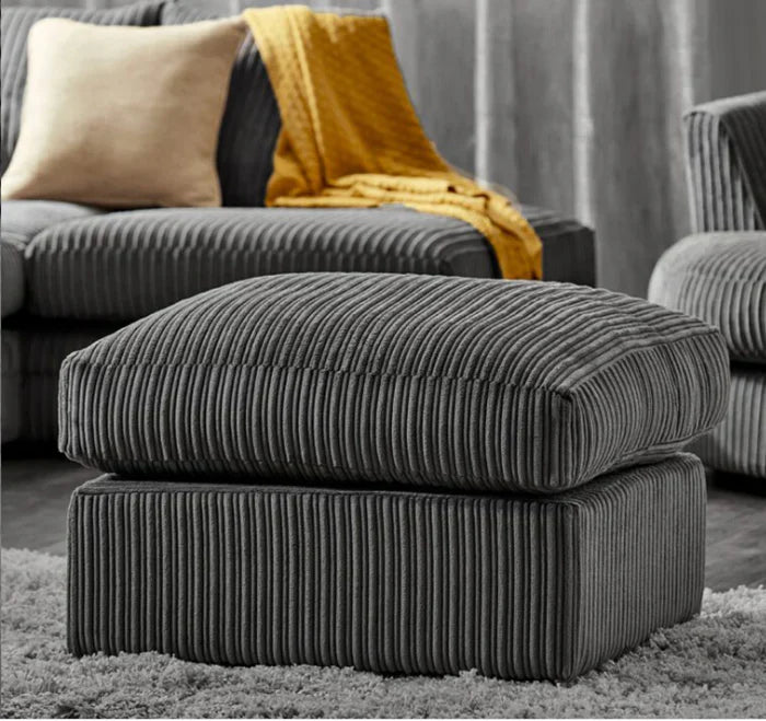 Byron Jumbo Single Arm 4 Seater With Footstool Left Right Hand Luxury Sofa