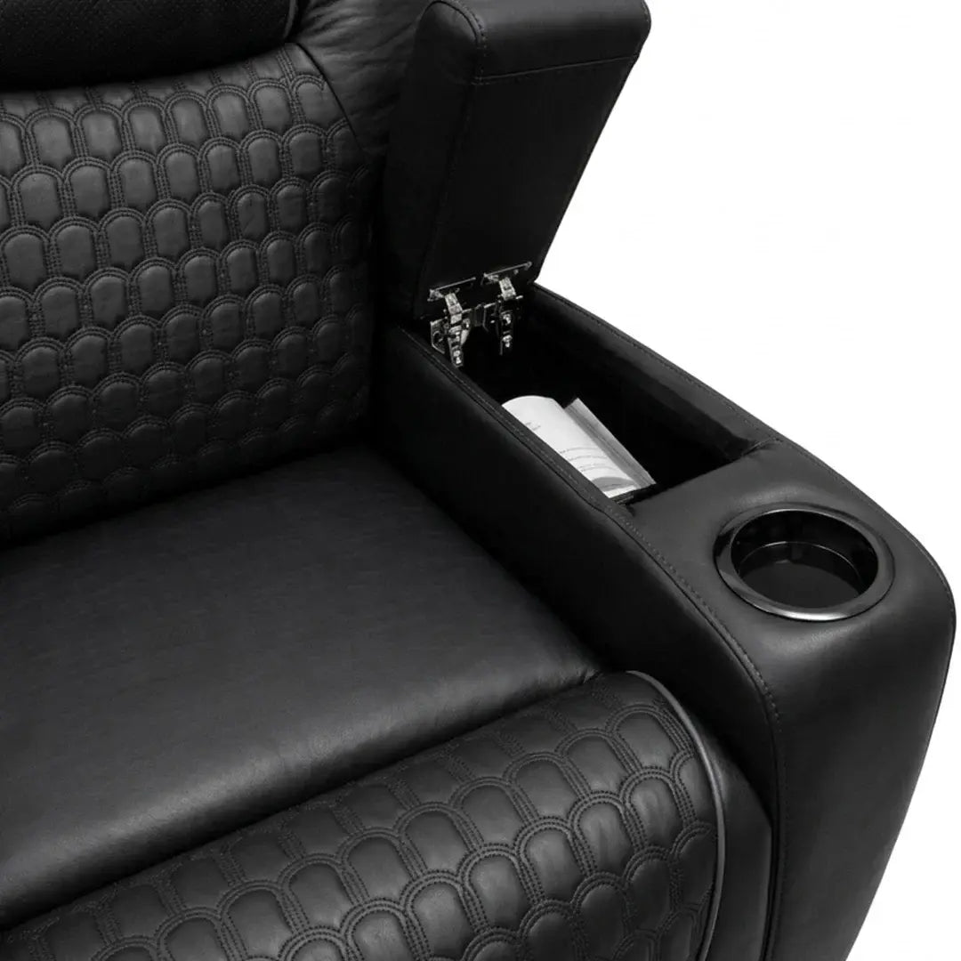 Malaga Leather Electric Recliner Sofa Set With Cupholders – 3+2 Seater Sofa Set