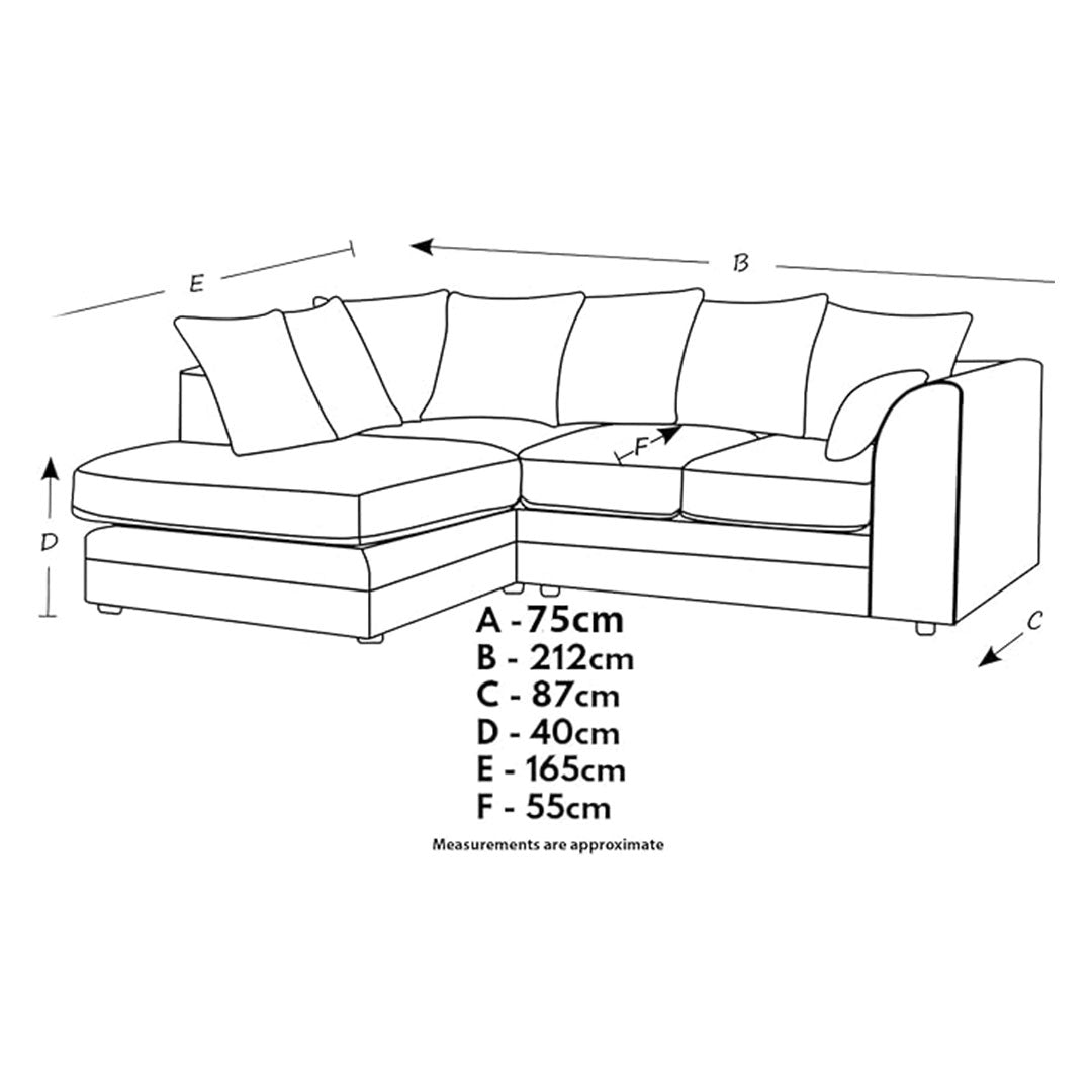 MNS Luxor Fabric Corner Sofa Cream | Soft Jumbo Cord 3-4 Seater Corner Sofa