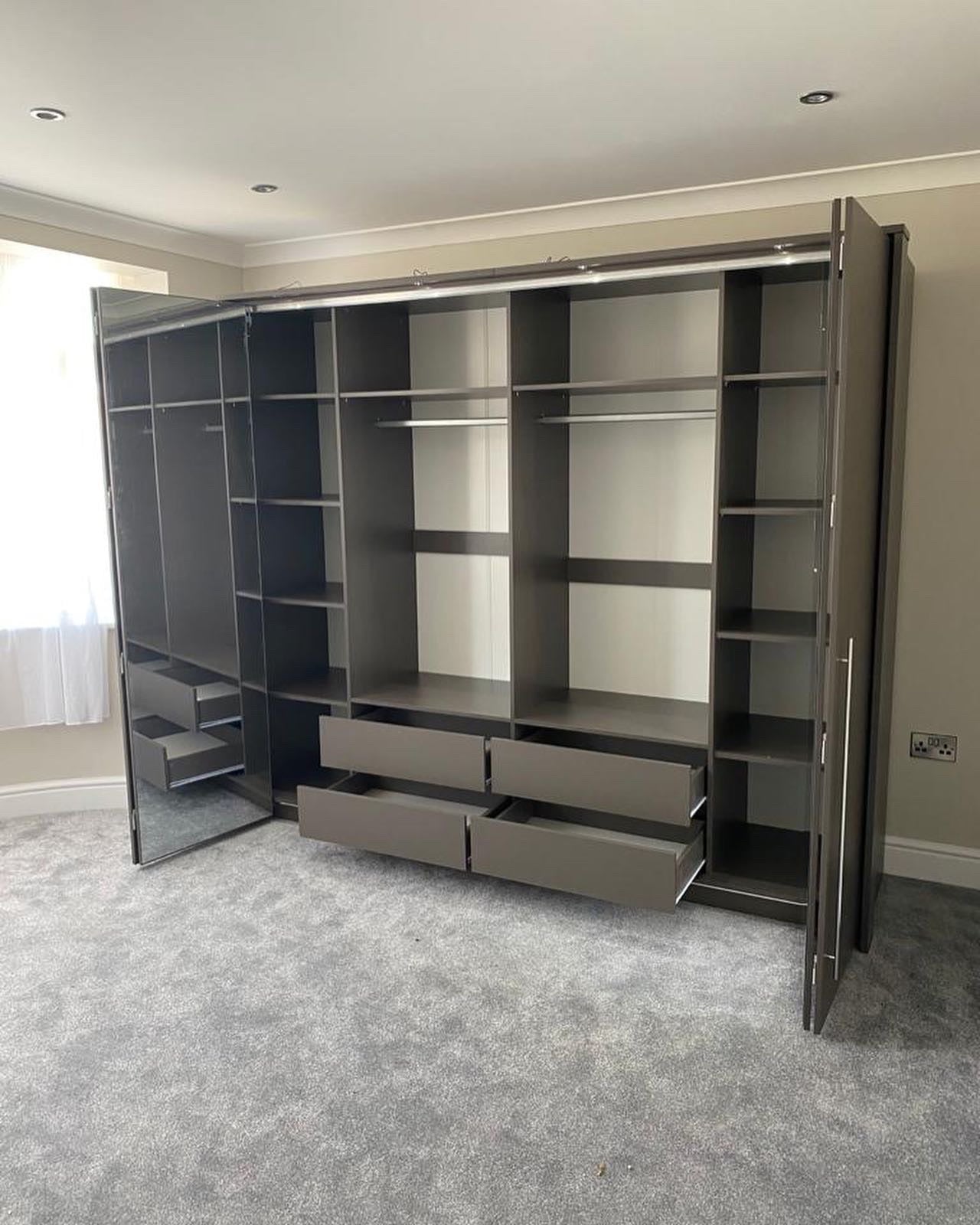 256cm Washington LED Bi-fold Door Wardrobe (available in white or lava)