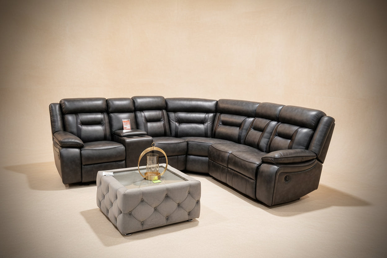 Nova Electric Recliner Leather Corner Sofa