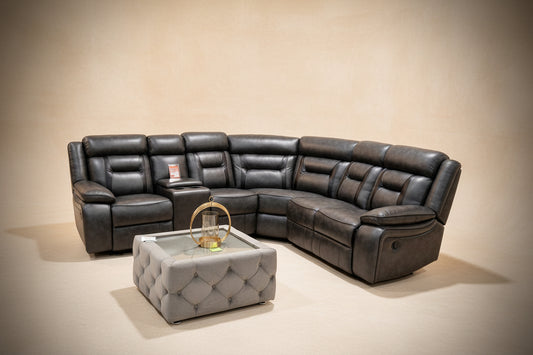 Nova Electric Recliner Leather Corner Sofa