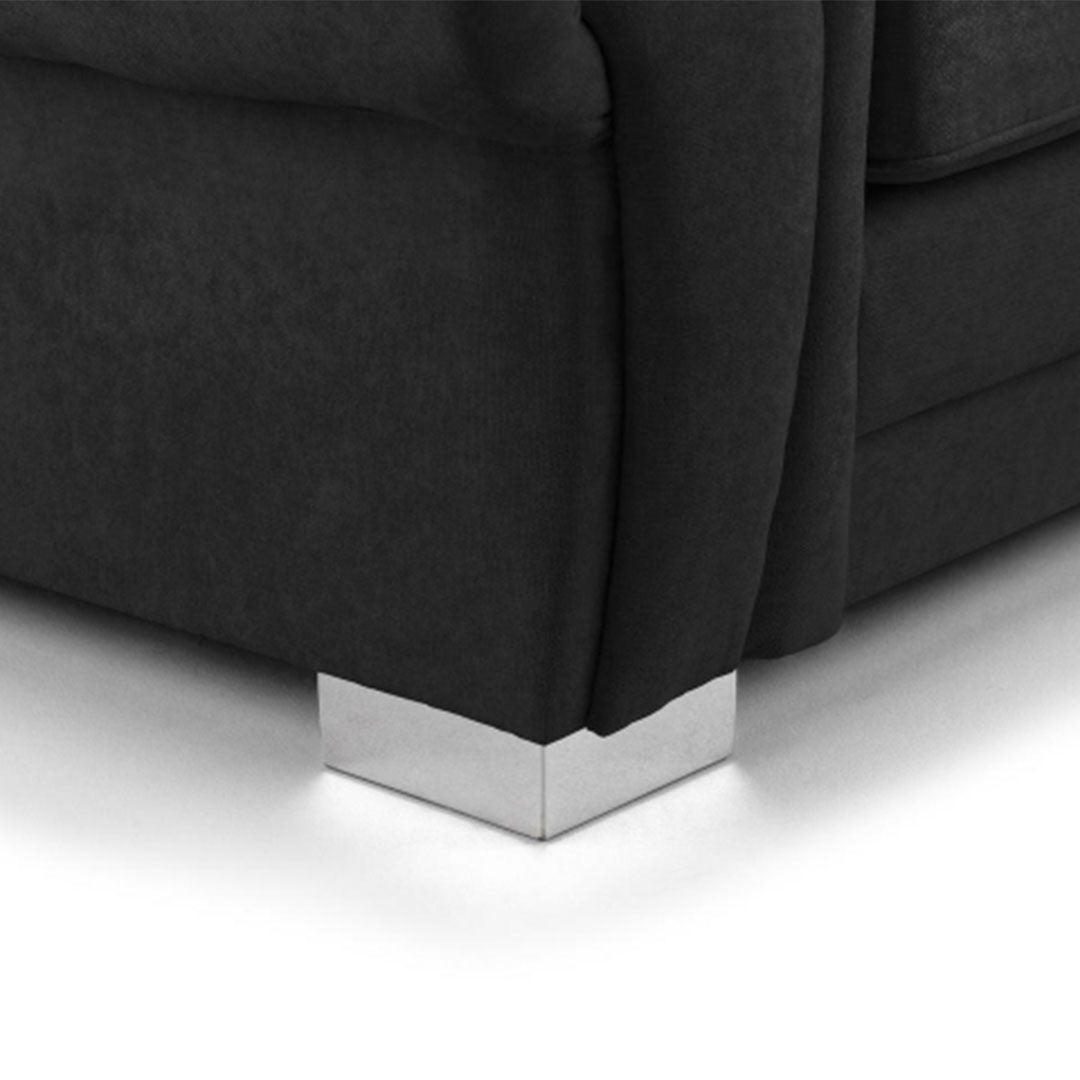 Verona Fullback 5 Seater Black Corner Sofa
