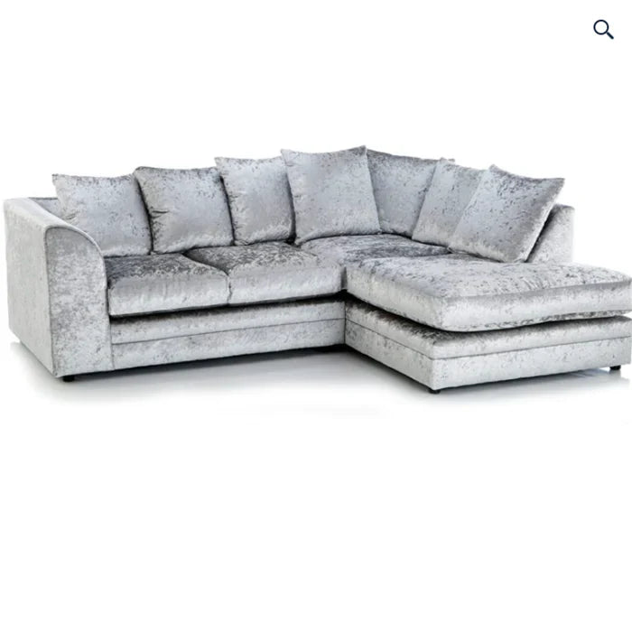 Dylan Crush Velvet 4 Seater Single Arm Left Right Hand Corner Sofa