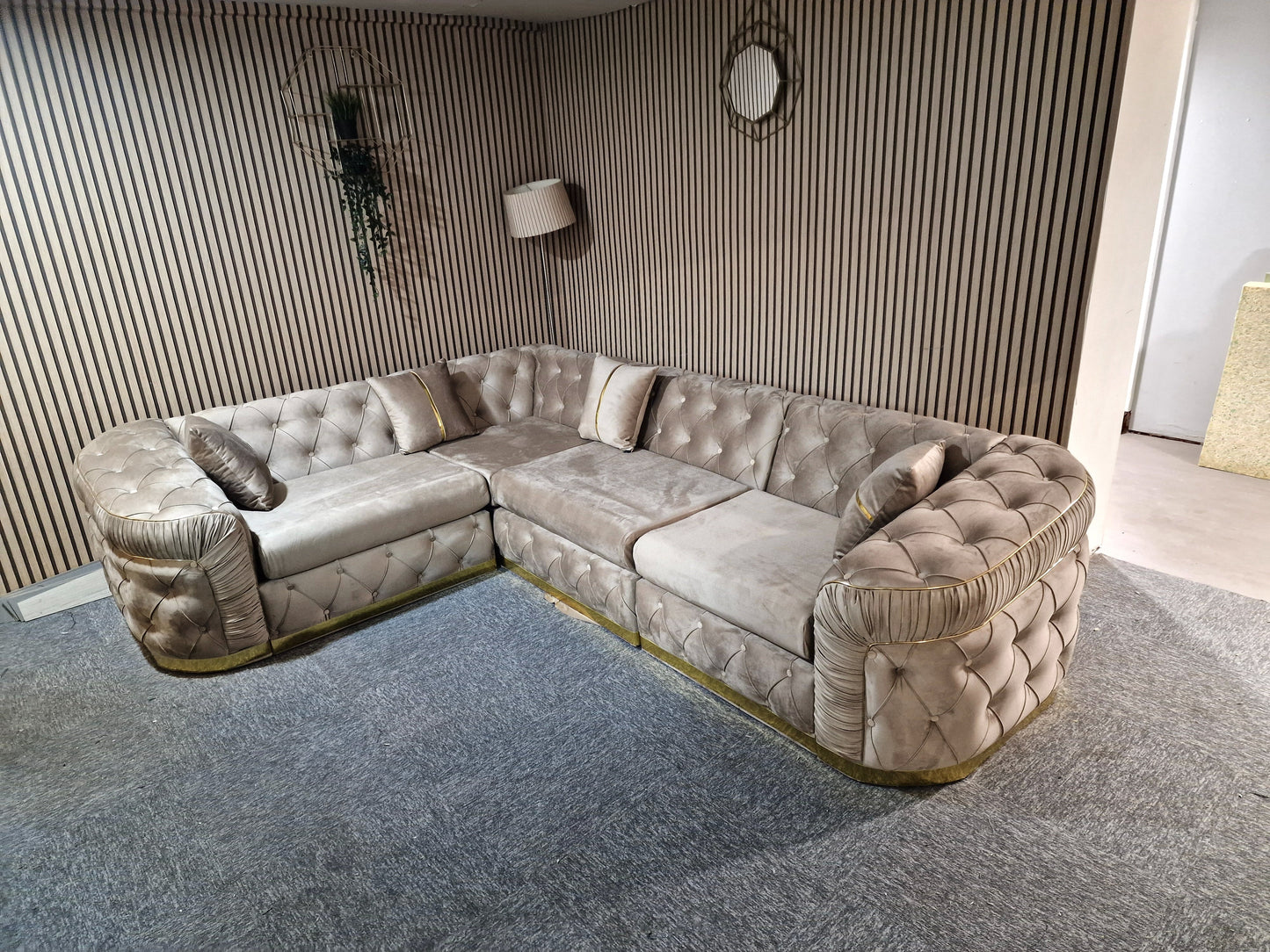 Ambassador Sofa Chesterfield Toronto Metal Trim Fabric