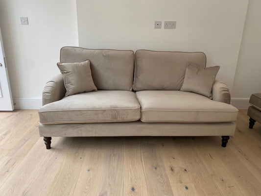 Rupert 3 Seat Plush Velvet Beige