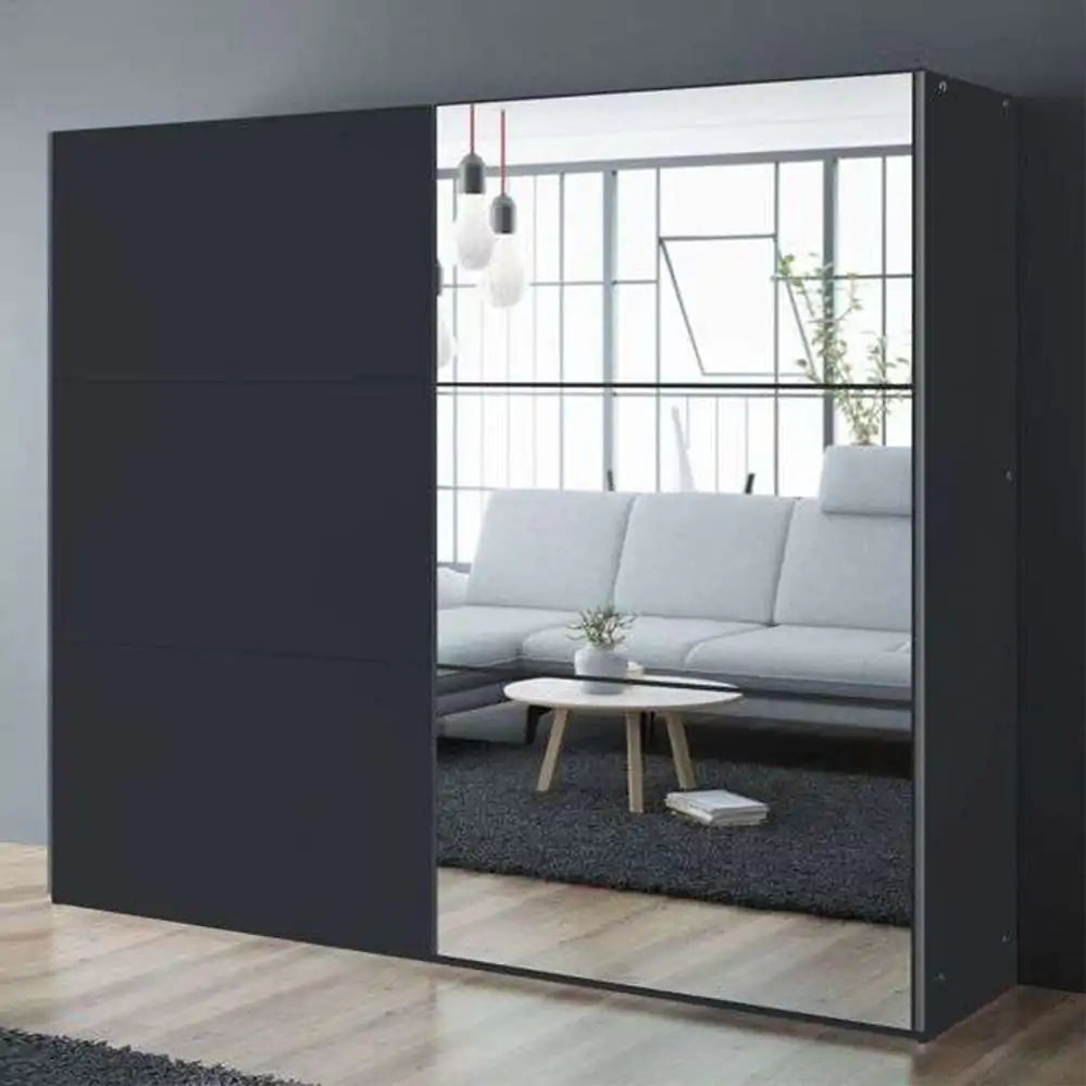 250cm California Sliding Door Wardrobe (available in white, grey or black)