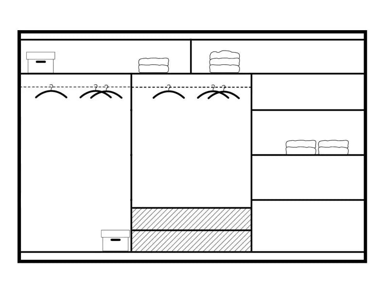 250cm Manhattan Sliding Door Wardrobe (Available in White, Grey or Black)