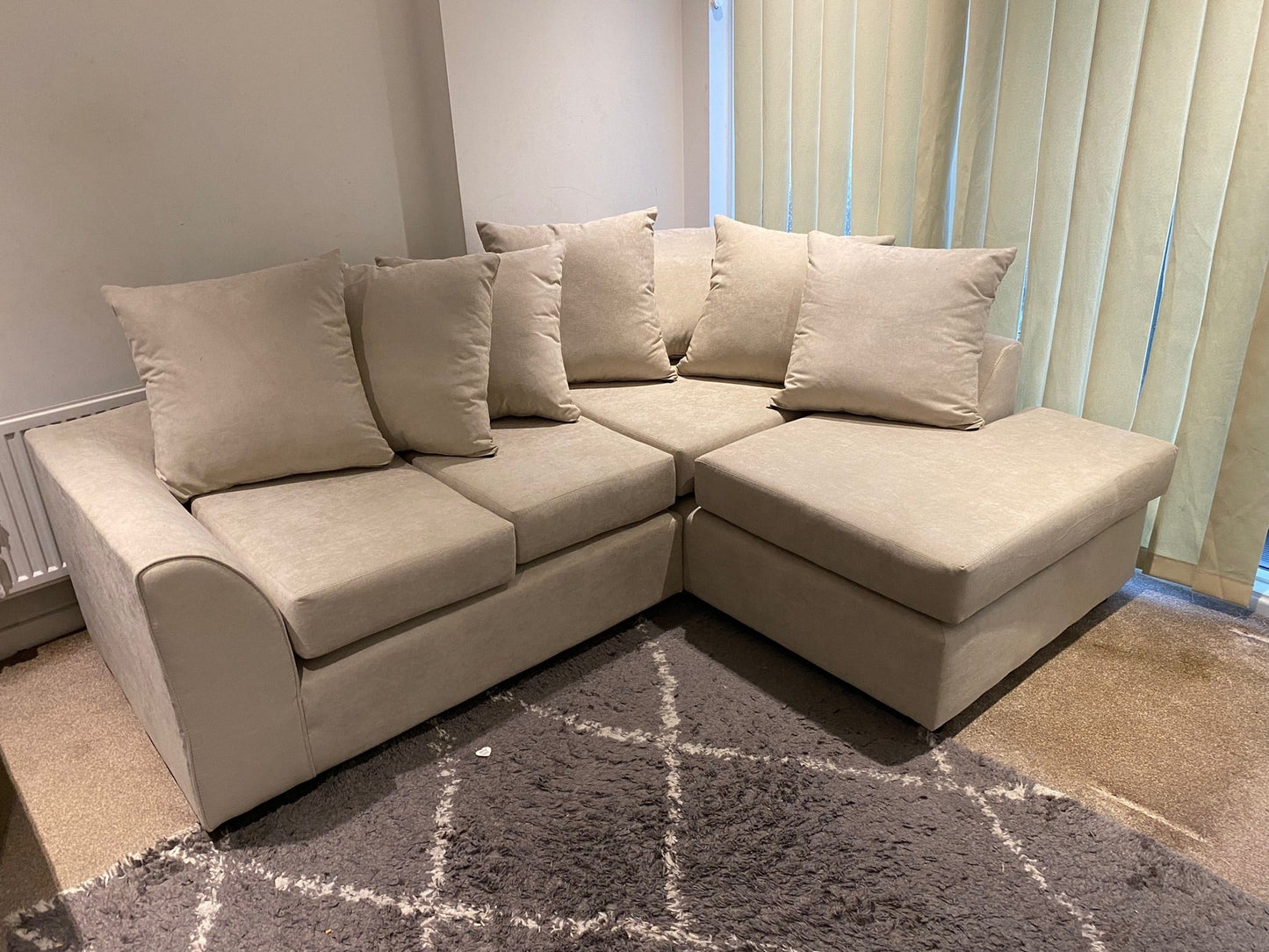Harley Chaise Sofa in Beige Linen