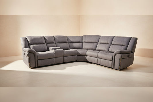 MNS Berlin Electric Recliner Corner Sofa Micro Fibre Fabric