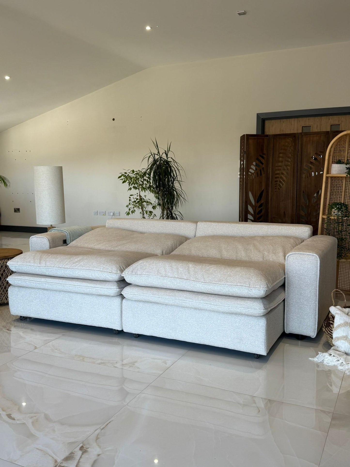 Bella Cloud 3 Seat Electric Cinema Sofa (Available in Beige or Grey)