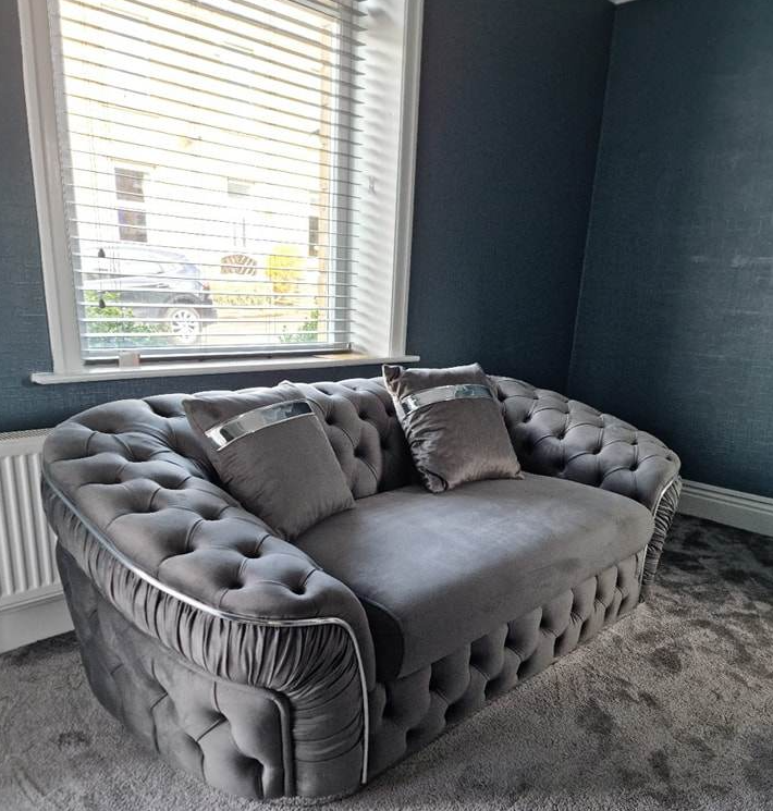 Ambassador Sofa Chesterfield Toronto Metal Trim Fabric