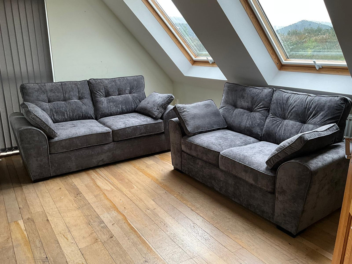 Lucas 2 Seat Sofa in Grey Chenille