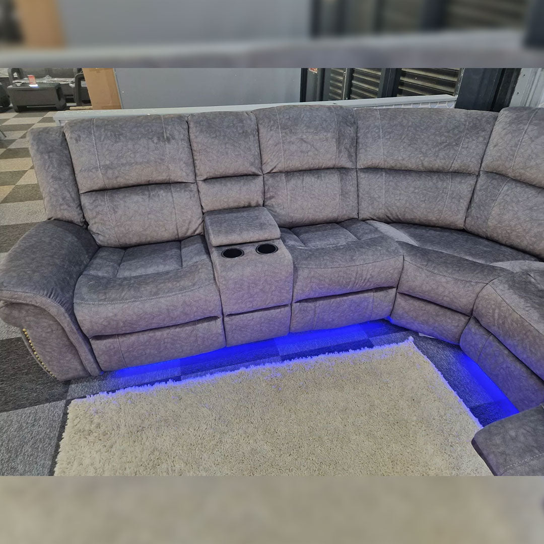 Berlin Electric Recliner Corner Sofa Micro Fibre Fabric