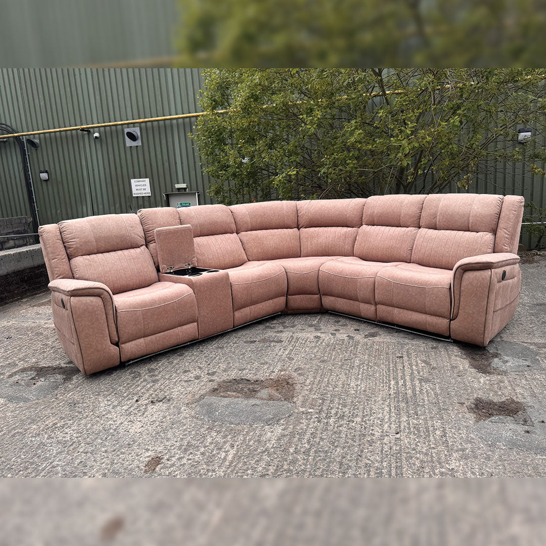 sofa hub Hannah Electric Recliner Corner Sofa Micro Fibre Fabric