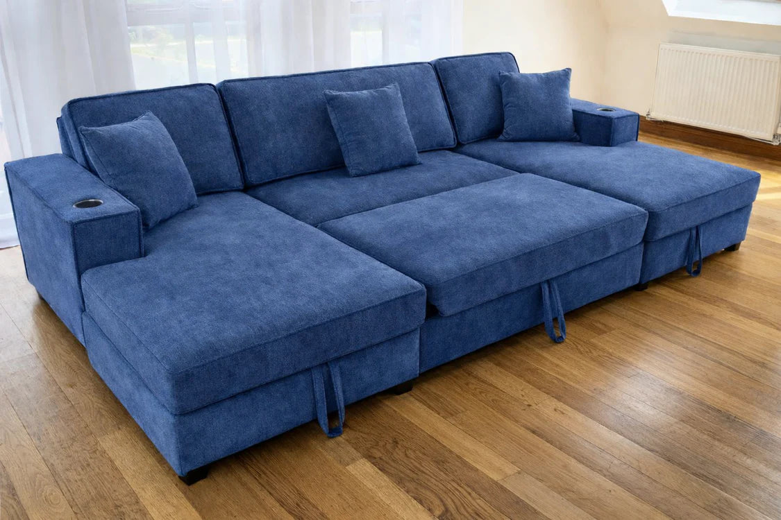 U Shape sofa bed With Cup holder