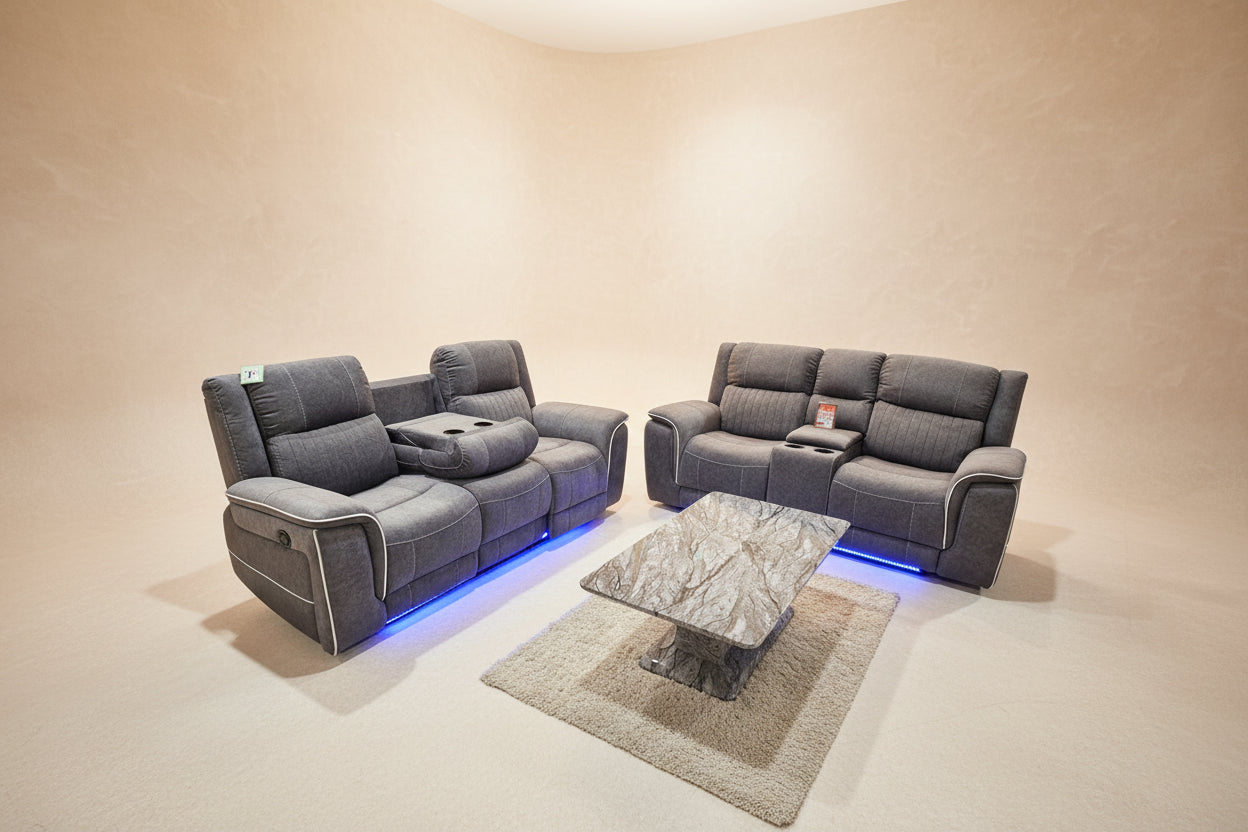MNS Hannah Electric Recliner 3+2 Sofa Micro Fibre Fabric