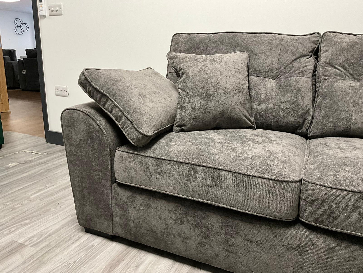 Lucas Corner Sofa in Grey Chenille