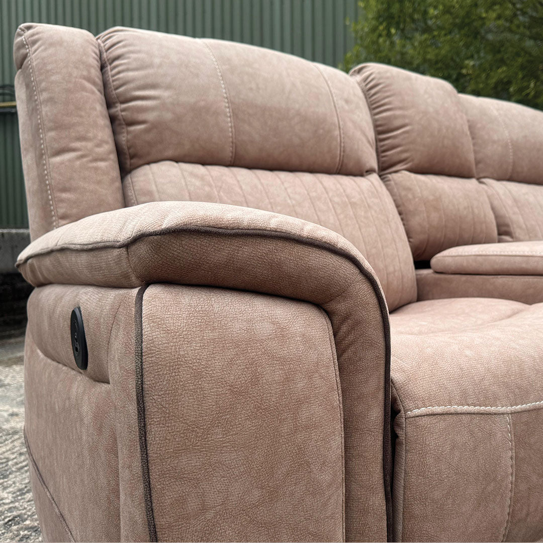sofa hub Hannah Electric Recliner Corner Sofa Micro Fibre Fabric