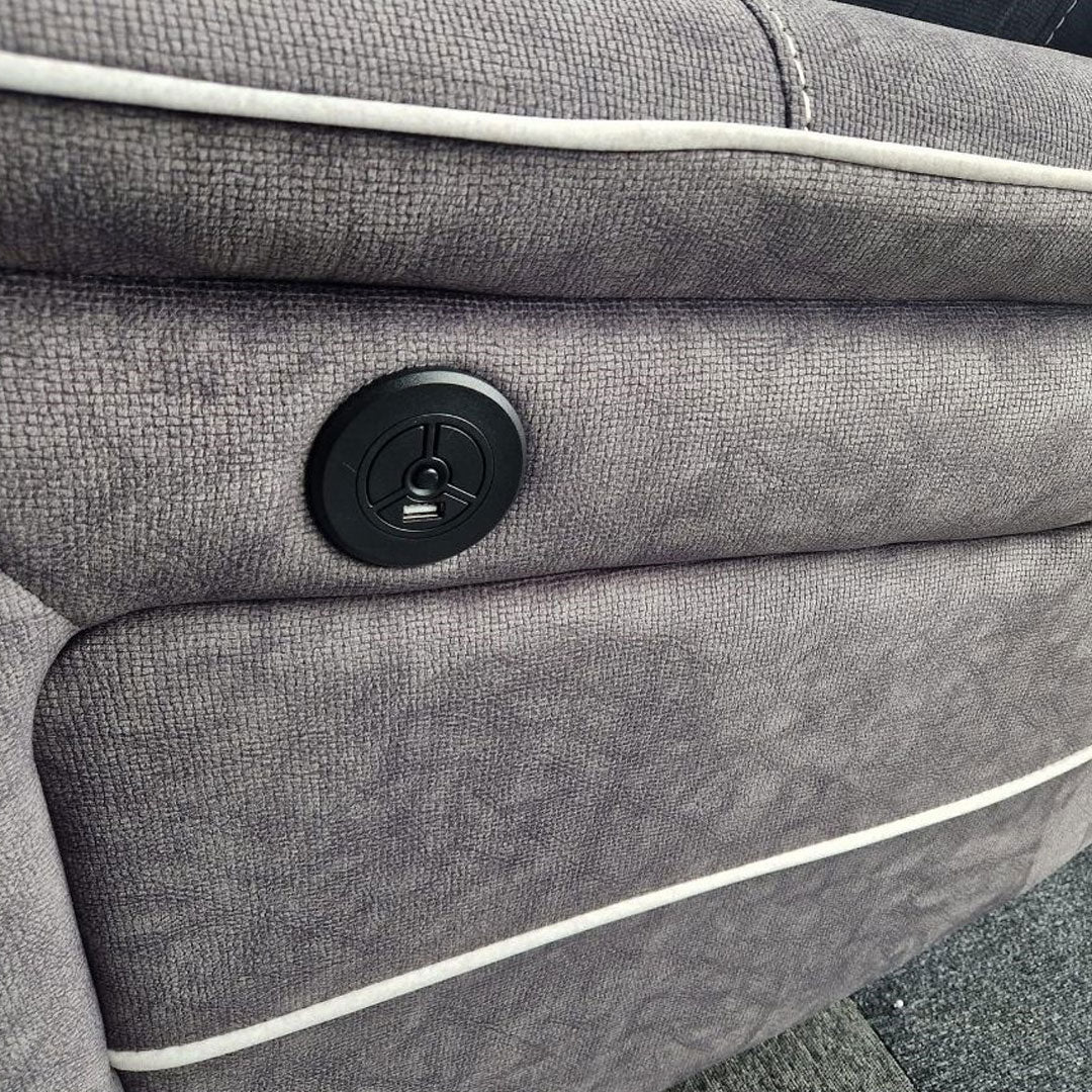 sofa hub Hannah Electric Recliner Corner Sofa Micro Fibre Fabric