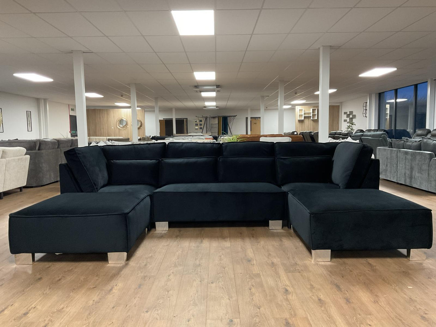 Belgravia U-Shape Sofa (Available in Plush Velvet Black, Cream or Grey)
