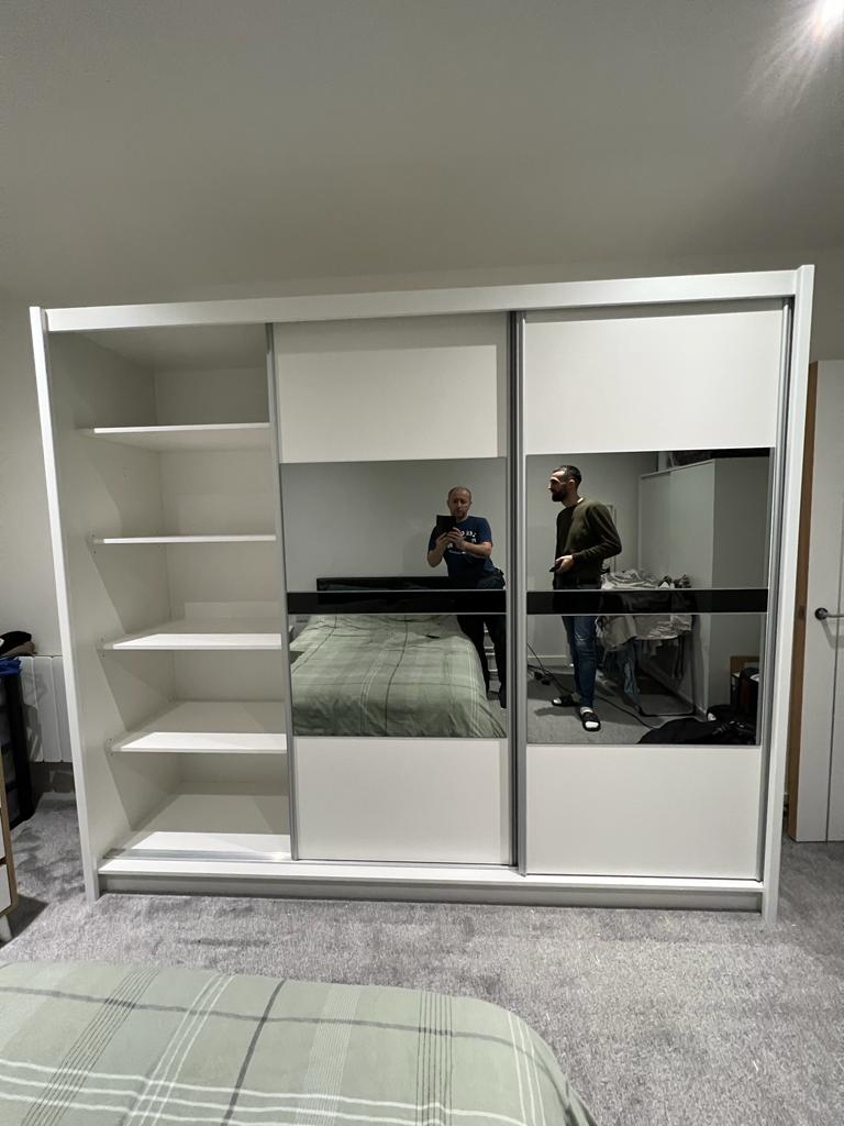 250cm Virginia Sliding Door Wardrobe (White or Grey)
