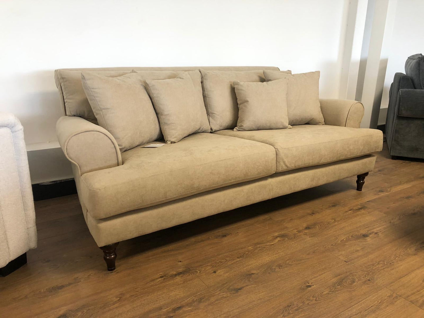 Caprice Sofa 3 and 2 Seat Sofa Bundle Deal (Available in Linen Beige or Grey)