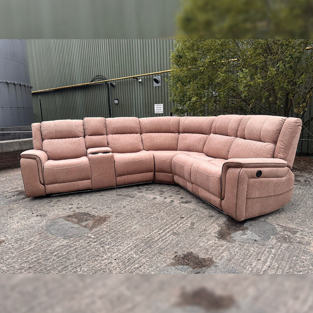 sofa hub Hannah Electric Recliner Corner Sofa Micro Fibre Fabric