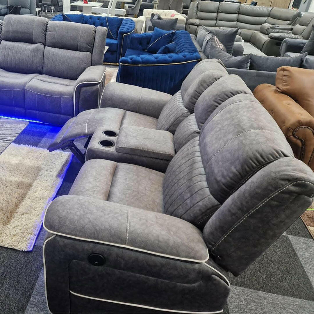 Hannah Electric Recliner 3+2 Sofa Micro Fibre Fabric