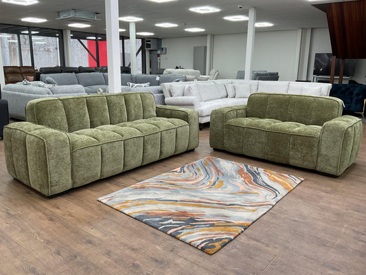 Monaco Cloud 3 and 2 Seat Sofa Bundle Deal (Available in Beige, Grey or Olive)