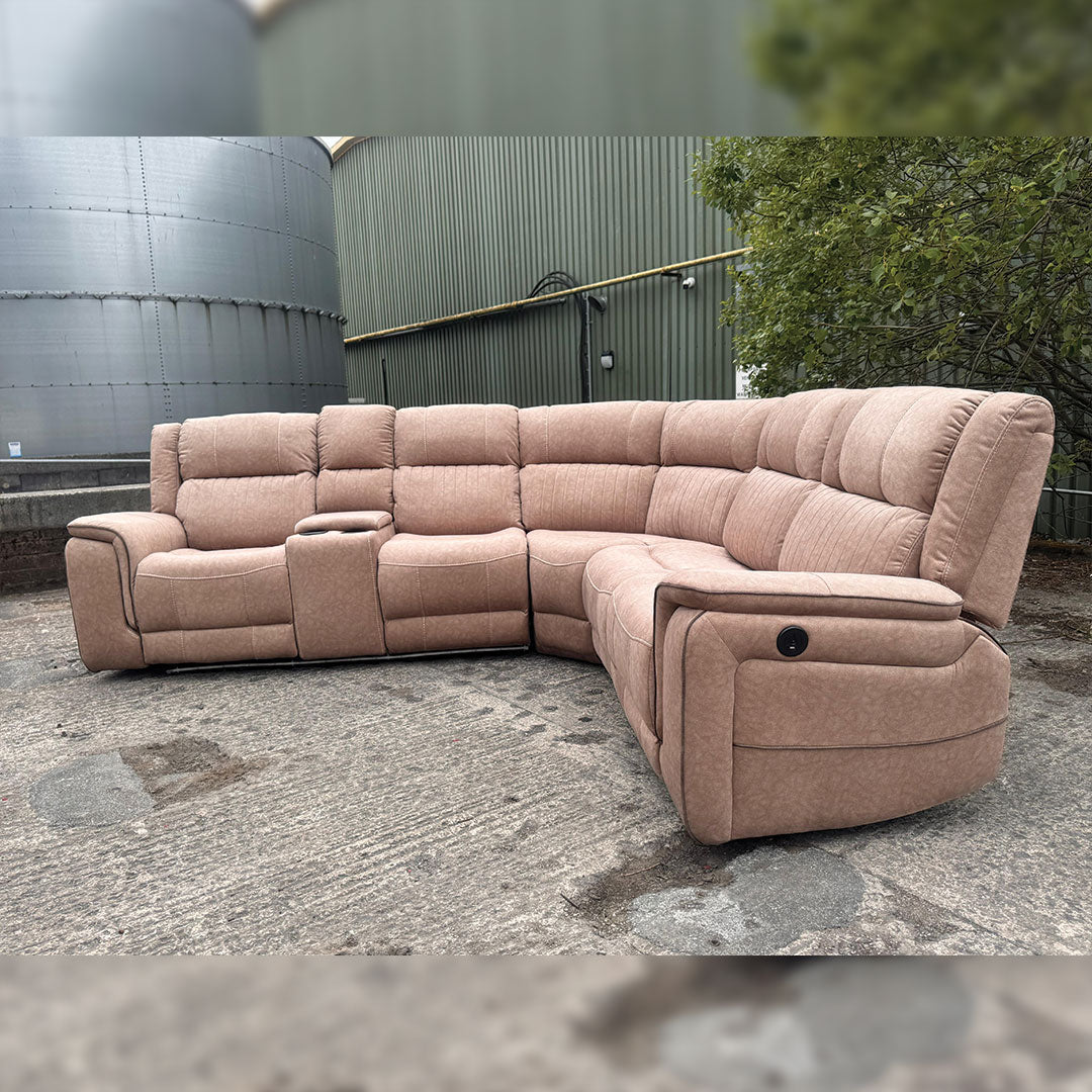 sofa hub Hannah Electric Recliner Corner Sofa Micro Fibre Fabric