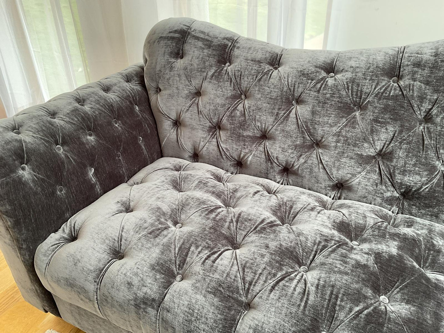 Calatrava Corner Sofa in Velvet Charcoal