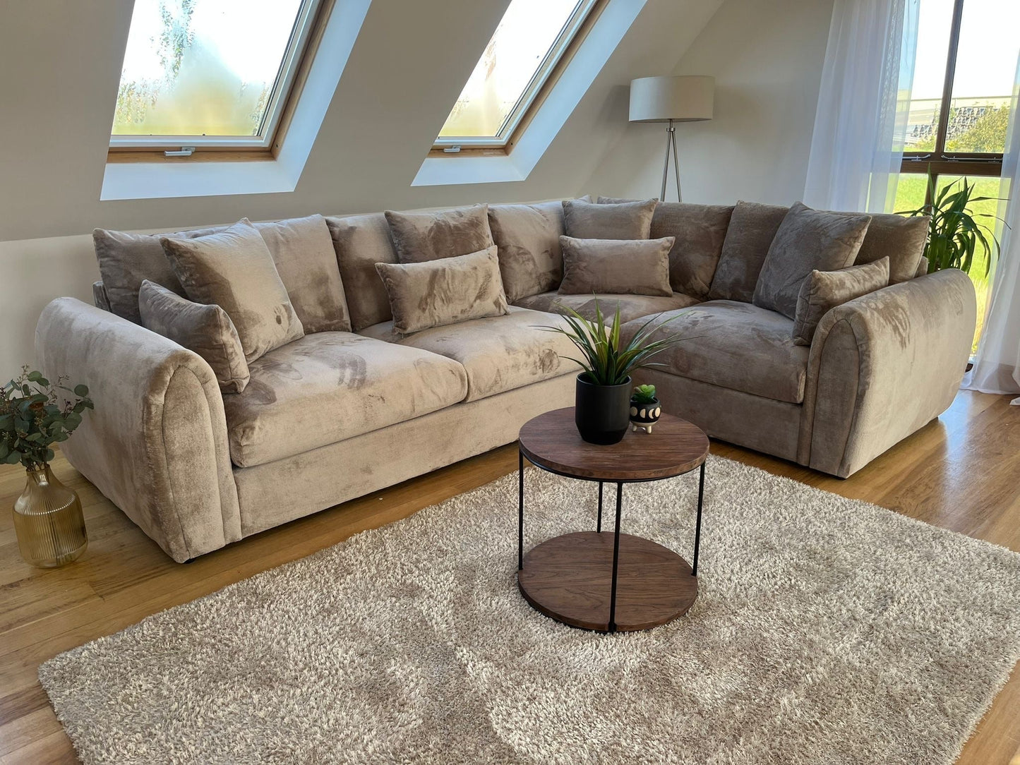 Bishop Corner Sofa (Available in Velvet Mocha or Grey)