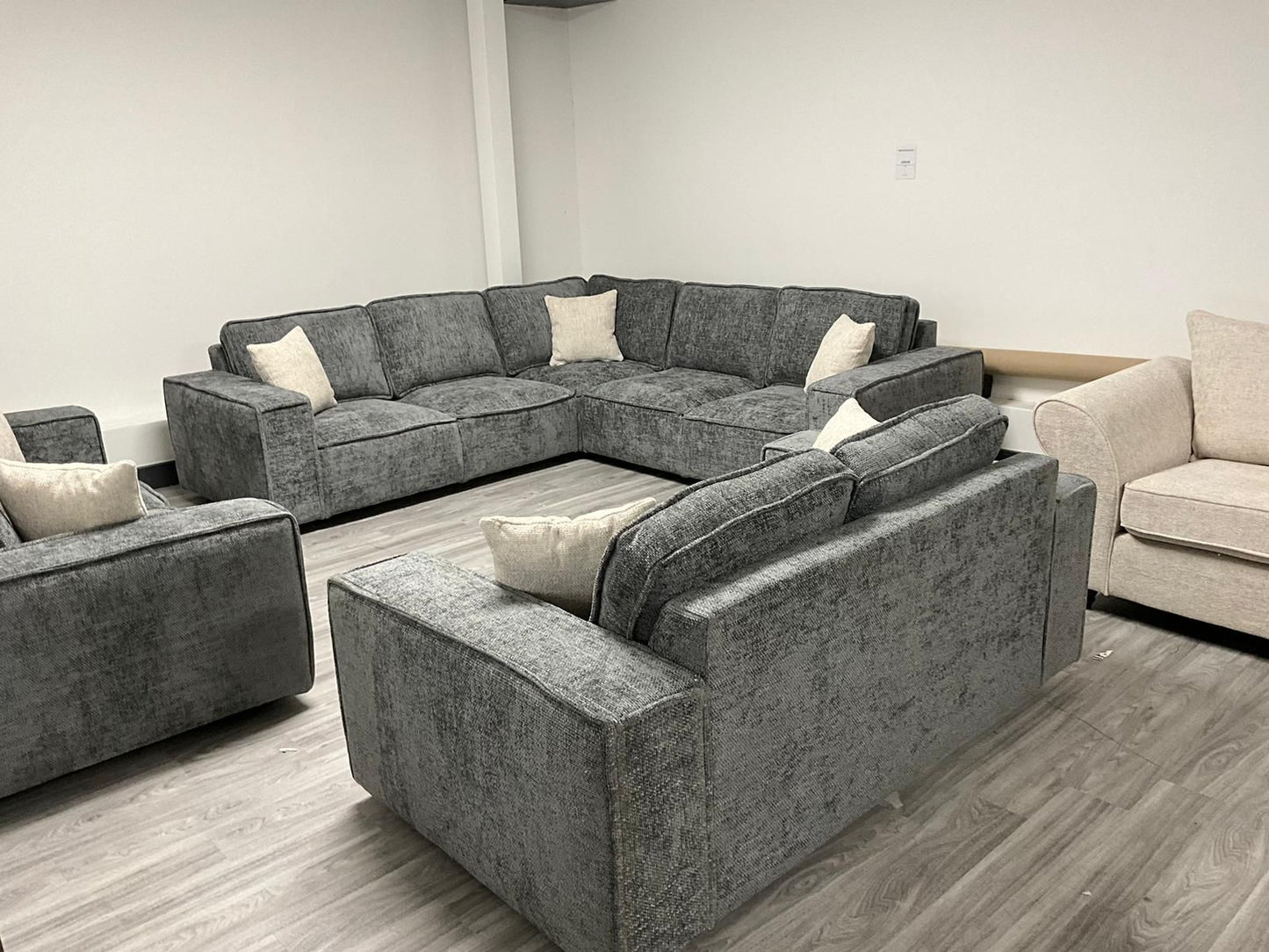 Victoria Corner Sofa (Available in Enzo Beige or Grey)