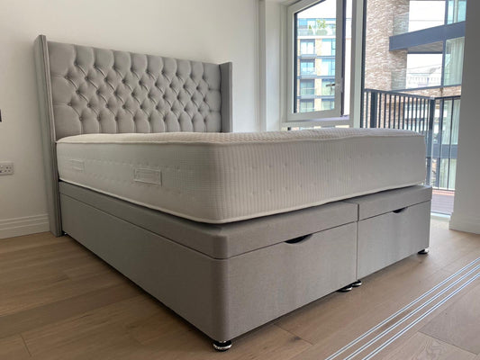 Balmoral Floor Standing Headboard With Ottoman Storage Divan Base