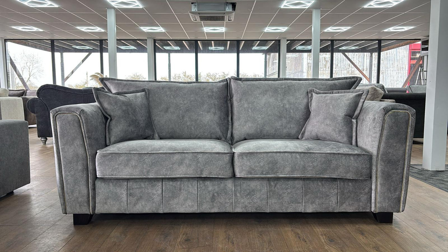 Venus 3 Seat and 2 Seat Sofa Bundle Deal (Available in Ashley Velvet Silver, Charcoal or Brown)