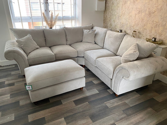 Cheshire Large Corner Sofa (Available in Linen Stone or Linen Slate)