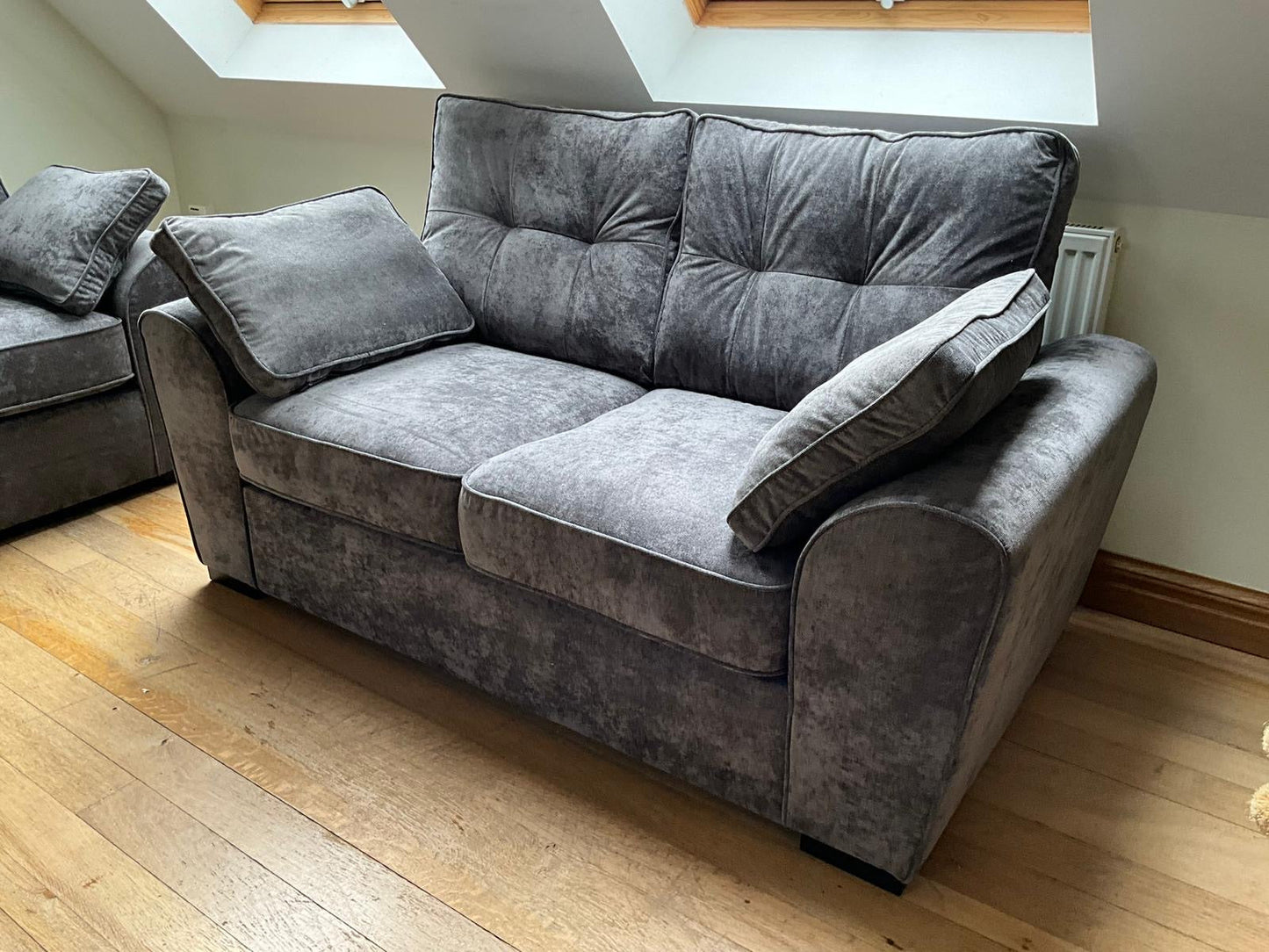Lucas 2 Seat Sofa in Grey Chenille