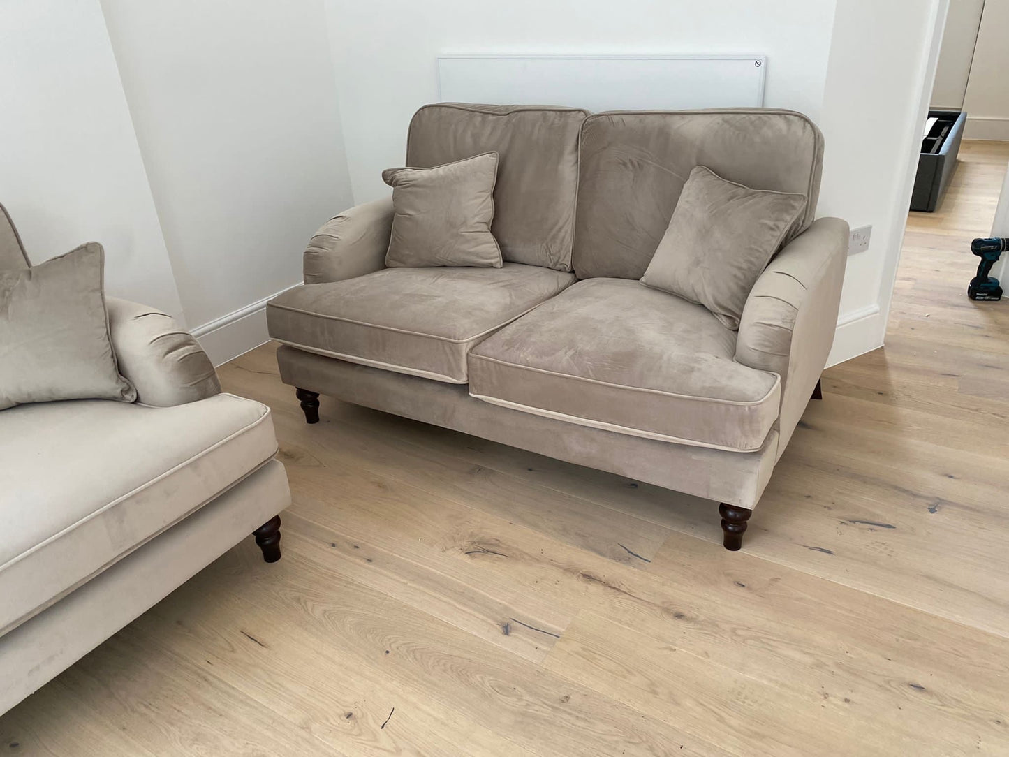 Rupert 3 and 2 Seat Sofa Bundle Deal in Plush Velvet Beige