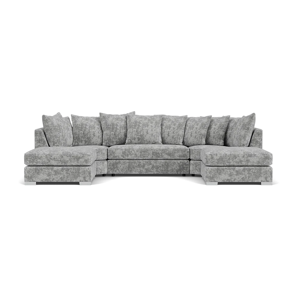 Bishop U-Shape Kensigton Scatter Back Moveable Footstools Rolled Arms Sofa