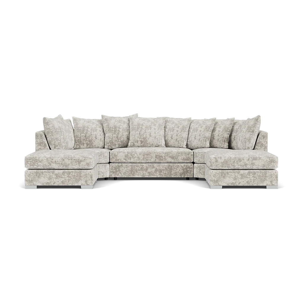 Bishop U-Shape Kensigton Scatter Back Moveable Footstools Rolled Arms Sofa