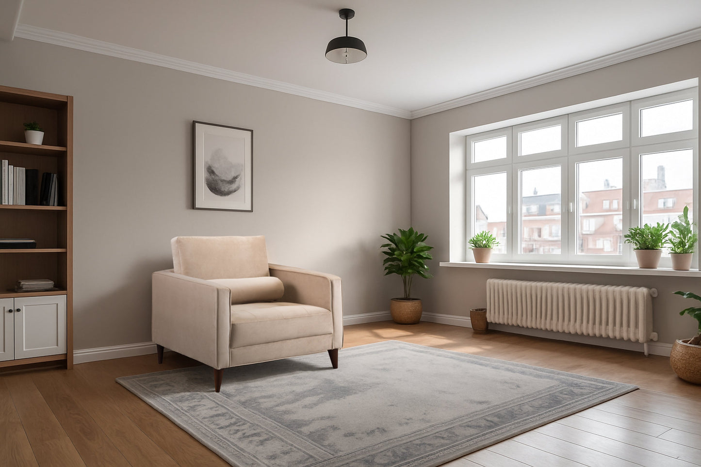 Brooklyn Armchair Sofa (available in Plush Velvet Silver, Green, Blue or Beige)